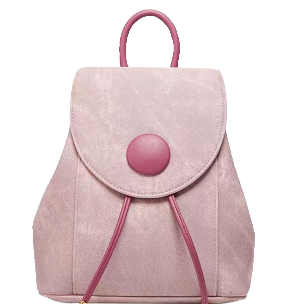 Mochila pequeña de mezclilla rosa, mochila escolar, mochila de viaje de gran capacidad 