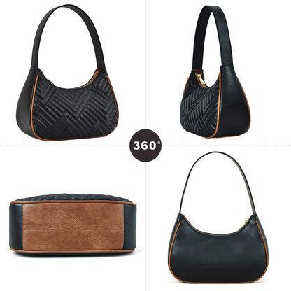 Bolsos de mujer acolchados con bordado de cuadros y abertura en la axila, bolsos hobo de mujer, bolsos hobo pequeños para mujer, 