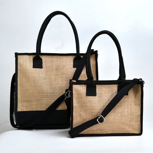 Bolso tote de lino, bolso bandolera de gran capacidad, bolso de hombro con bolsa de almacenamiento extraíble, bolso tote ligero 