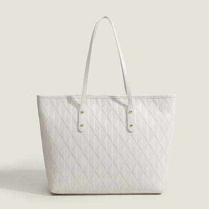 Women top handle purse, large capacity student tote bag, fashion handbag, texture solid color versatile shoulder bag