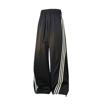Unisex Striped Trim Wide Leg Sweatpants new
