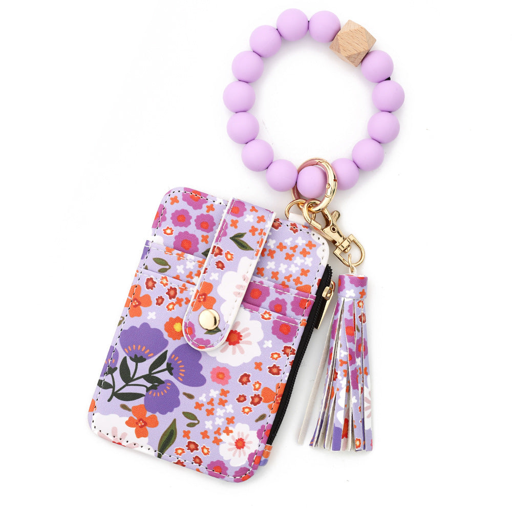 ID bag, silicone bracelet, floral folded edge card bag, TK printed leather wallet, keychain. -dropshippingabc.com