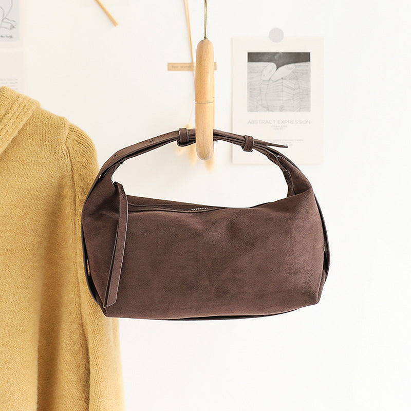 Casual soft texture underarm bag, minimalist commuter shoulder bag women, versatile hobo small square bag