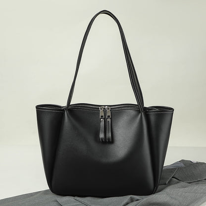 Bolso tote grande y elegante para mujer: bolso de mano con material PU suave y gran capacidad para un estilo hobo de uso diario. 