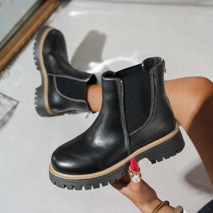 Platform Elastic Ankle Boots