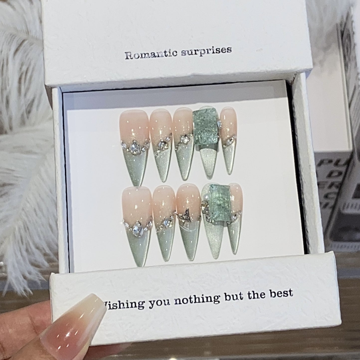 1035- Handmade press on nails fake nails removable