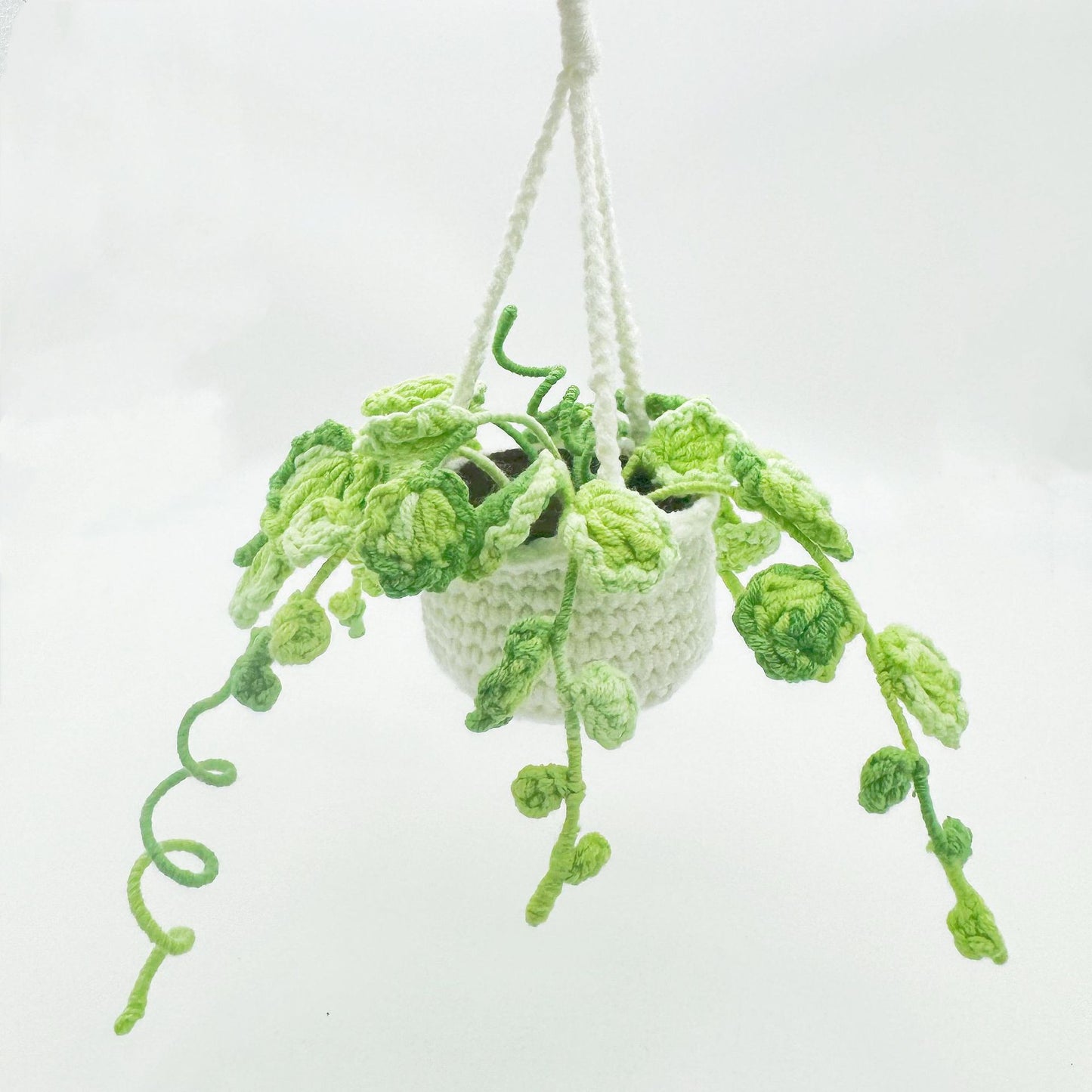 Colgante de planta de coche Decoración de coche Colgante de espejo retrovisor Lana creativa en el coche