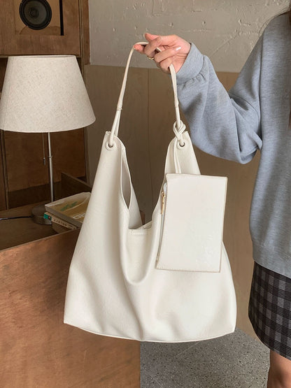 Bolso hobo informal y versátil para mujer, bolso Pitot suave de gran capacidad, bolso de hombro 2 en 1 para estudiantes. 