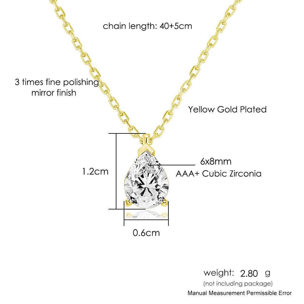 Single Zircon Pendant Necklace