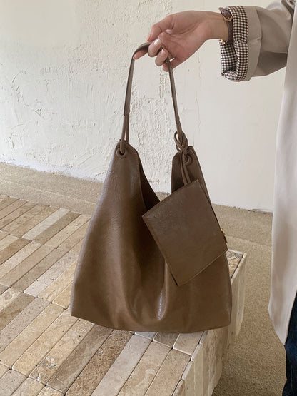 Bolso hobo informal y versátil para mujer, bolso Pitot suave de gran capacidad, bolso de hombro 2 en 1 para estudiantes. 