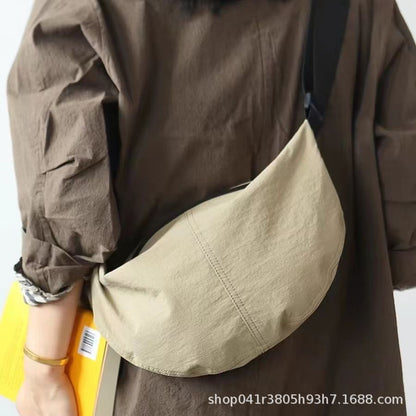 Bolso de nailon, bolso informal para mujer, bolso bandolera con correa ancha, bolso tipo luna sencillo y ligero 