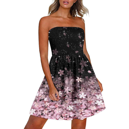 Printed Chest Wrap Dress Summer 3d Dress