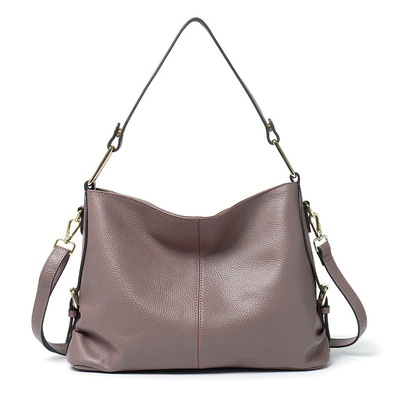 Elegante bolso de piel auténtica - Bolso hobo y bolso bandolera de piel con estilo 