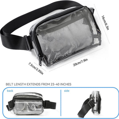 Riñonera impermeable – Bolso bandolera pequeño transparente con correa ajustable, ideal para festivales, senderismo, conciertos y viajes; apta para estadios. 