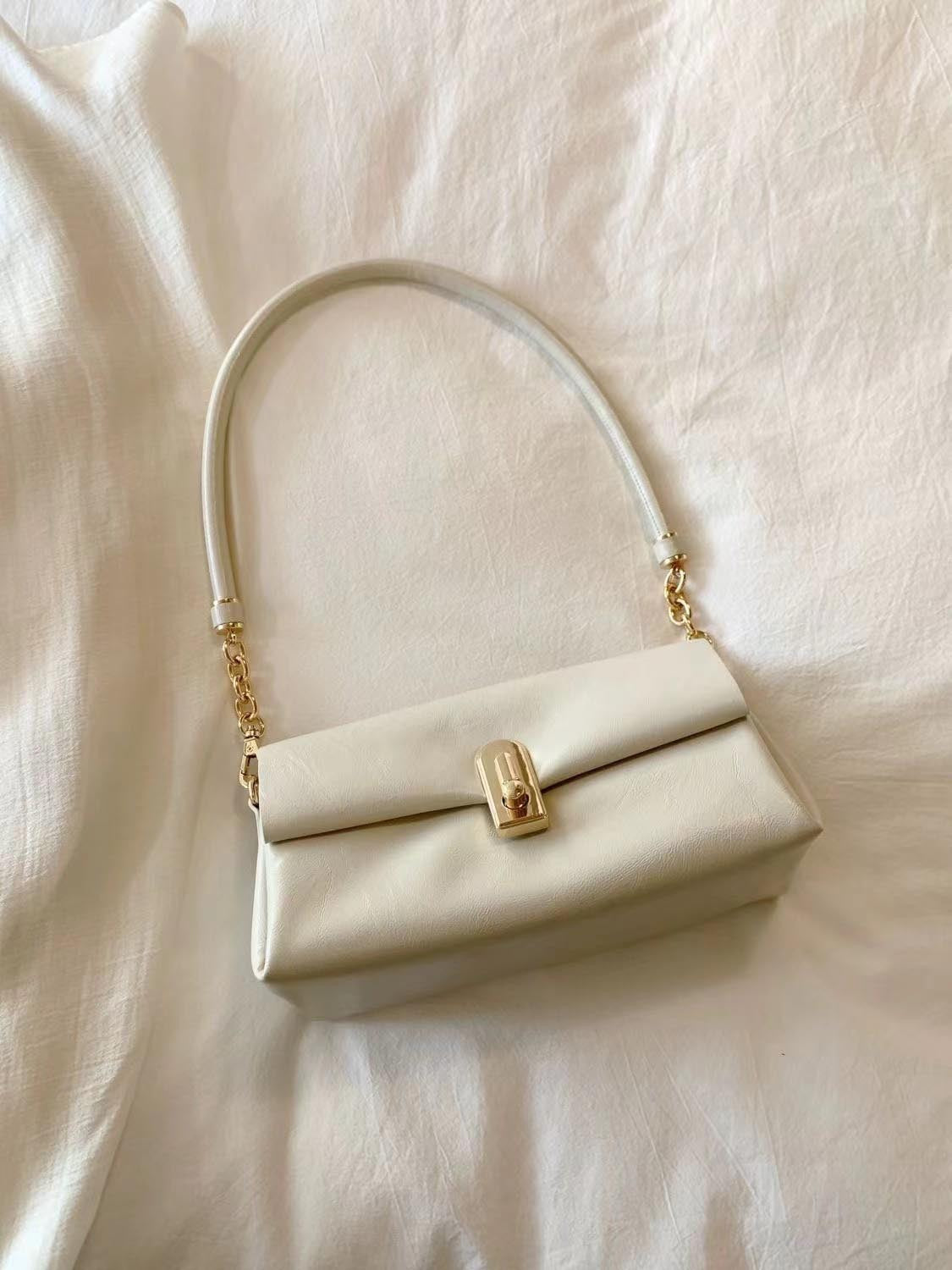 Bolso bandolera pequeño color beige, bolso de hombro blanco glaciar para mujer, bolso de mano para desplazamientos diarios, bolso hobo versátil para mujer 
