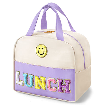Bento bag, embroidered lunch bag, student lunch box handbag, fresh-keeping large-capacity thickened ice bag