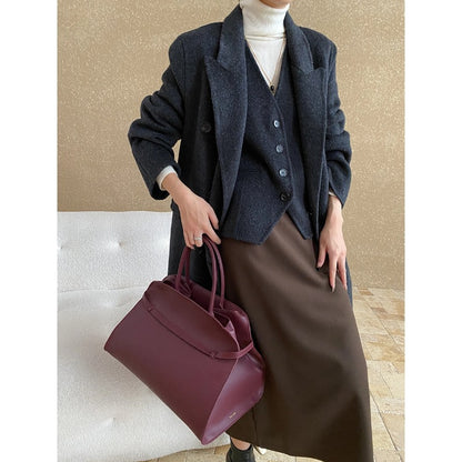 Old Money Style Wool Vest Two-Piece Set