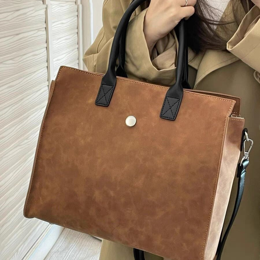 Bolso tote grande, bolso tote de ante mate, bolso con asa superior, bolso de hombro para ir al trabajo 