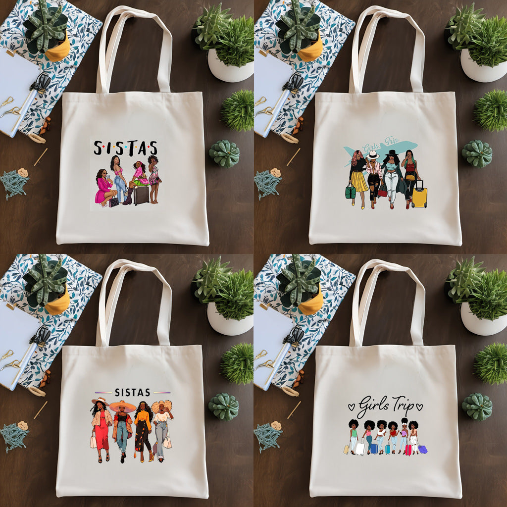 Bolso bandolera de lona estampada, bolso de compras moderno y ligero, bolso de algodón de gran capacidad, paquete de 2 unidades tipo hobo. 