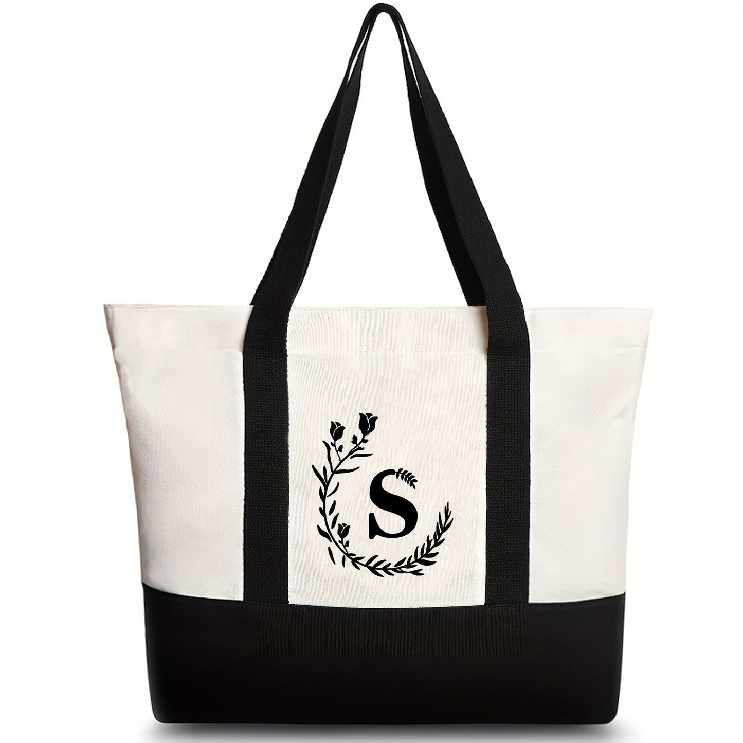 Bolso bandolera de lona, ​​bolso tote de gran capacidad con estampado de letras, bolso de regalo portátil y ligero de moda para mujer 