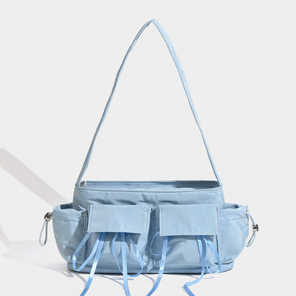 Bolso bandolera de nailon veraniego, bolso informal de hombro, bolso hobo, bolso de hombro con asa superior 