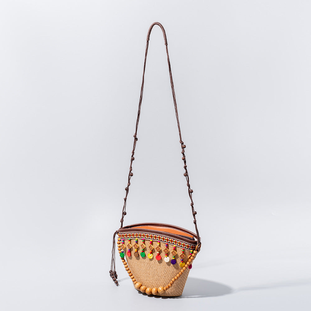 Bolso pequeño de paja para vacaciones, bolso de hombro, bolso de playa para mujer, bolso pequeño tejido, bolso de mano tipo hobo de gran capacidad 
