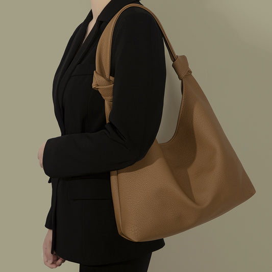 Bolso tote hobo grande de piel suave, bolso hobo retro sencillo de moda para otoño e invierno, bolso de hombro marrón de gran capacidad para ir al trabajo 
