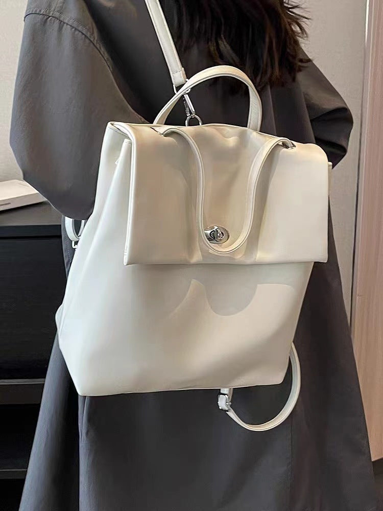 Mochila grande para mujer, color plata, de gran capacidad, ideal para otoño e invierno. Mochila versátil para la universidad o el trabajo. 