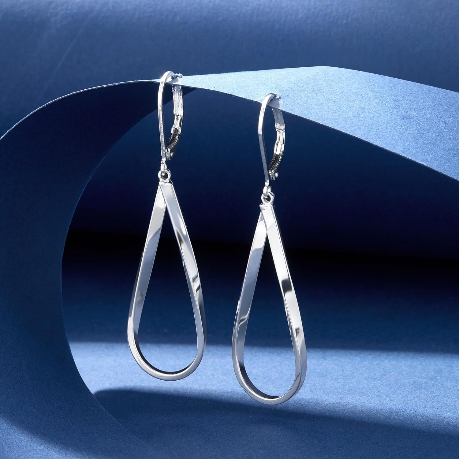 Gold Earrings for Women Hypoallergenic Leverback Drop Dangle Earrings Trendy 14K Gold Plated Twisted Spiral Teardrop Rhombus Heart Dangle Earring for Women Dainty Fashion Jewelry Gifts -dropshippingabc.com