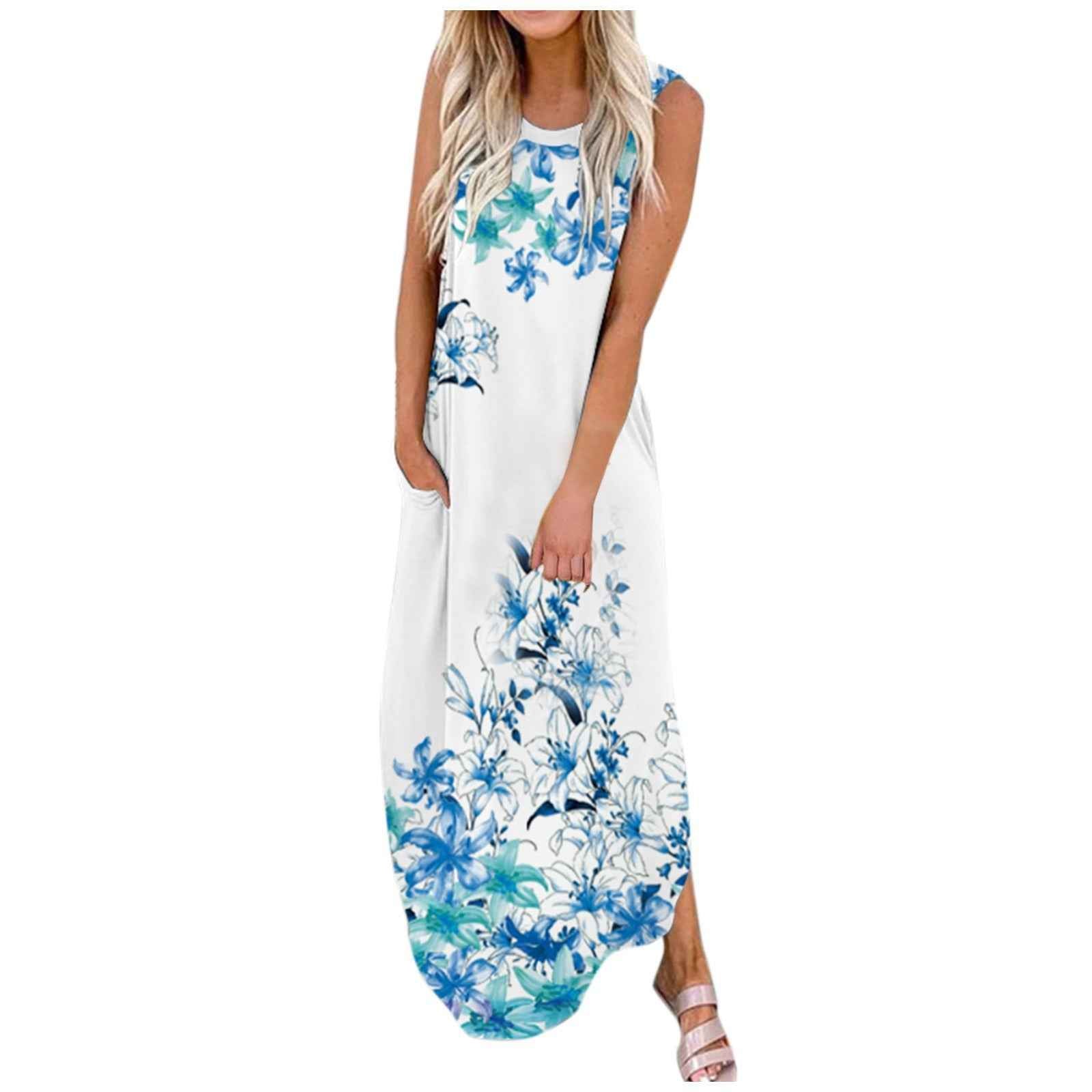 Dress Summer Dress Wide Shoulder Long Dress Fashion Slim Fit Long Dress Print Heart Patterned Long Casual Dress