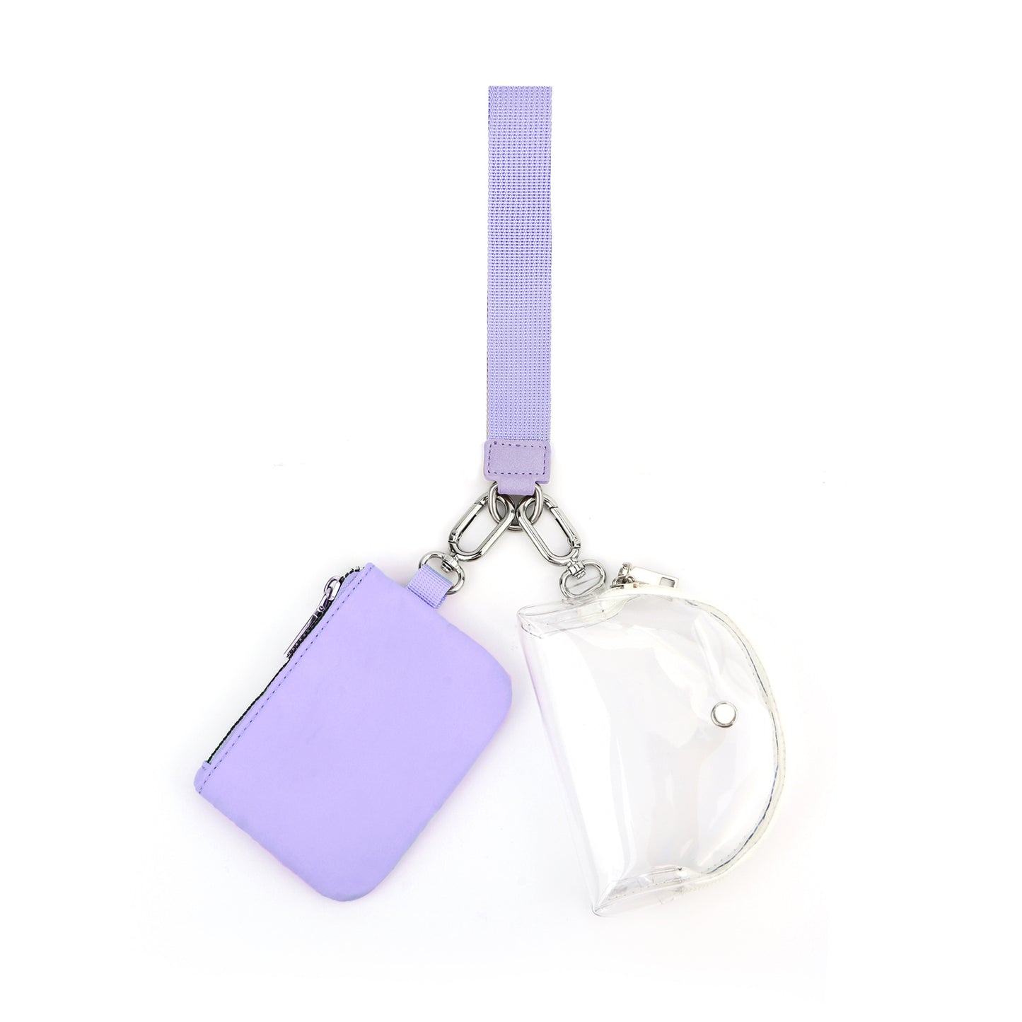 Bolsa de PVC transparente para tarjetas – Bolso de muñeca portátil para guardar tarjetas bancarias y monedas 