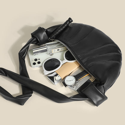 Women small crossbody design bag, women's autumn and winter fashion women's bag, croissant texture shoulder bag, crossbody armpit bag