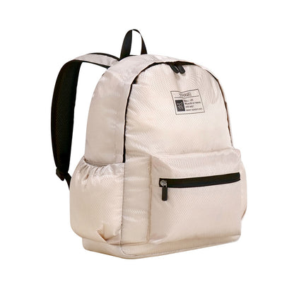 Mochila plegable, mochila de viaje sencilla de gran capacidad para mujer, mochila impermeable, mochila informal de poliéster para guardar ropa, ligera.