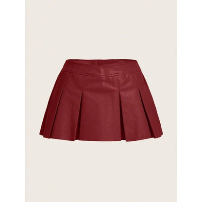 Women's Sexy Crop Top Leather Skirt