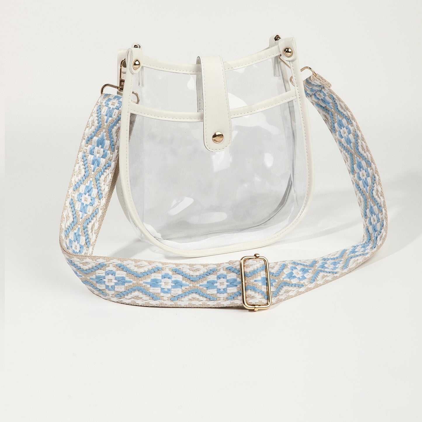 Bolso bandolera de PVC transparente de gran capacidad para mujer, con cierre magnético, estilo retro y pequeño. 
