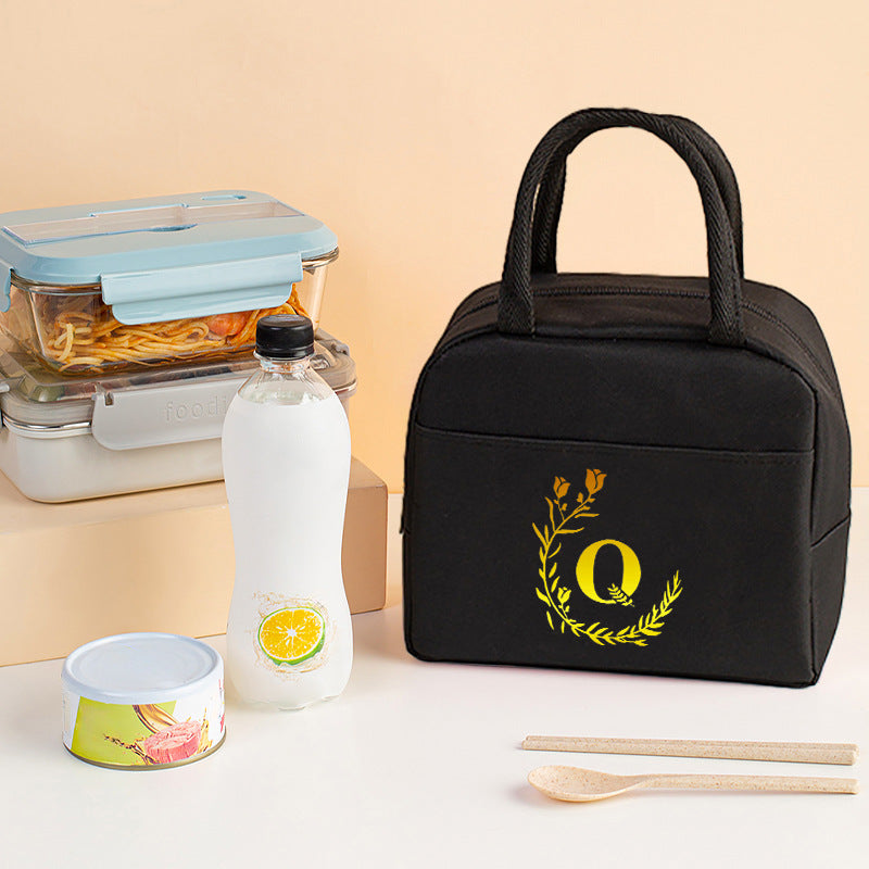 Bolsa térmica con estampado de letras, bolsa para el almuerzo, bolsa térmica de aluminio para hielo, bolsa de picnic para guardar el almuerzo, bolsa para conservar alimentos frescos 
