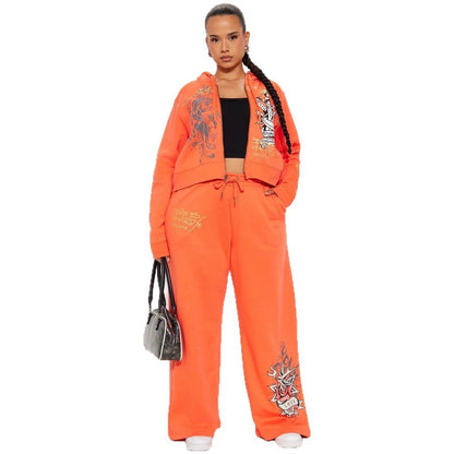 Graffiti print pattern women's high street y2k short sweater set