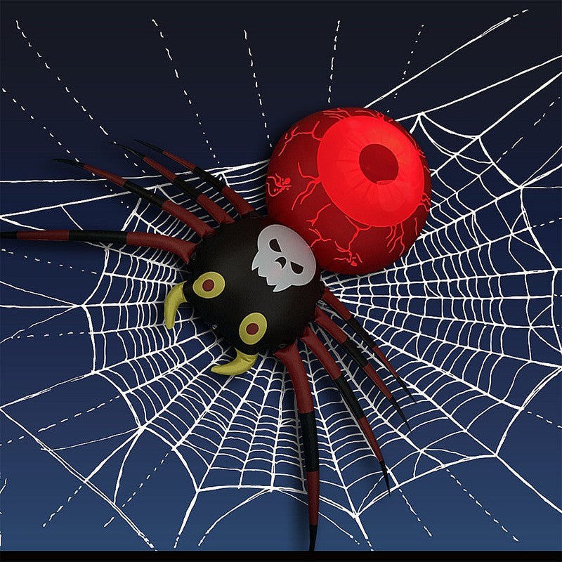 Araña inflable de PVC con luz LED, adorno decorativo inflable luminoso para Halloween
