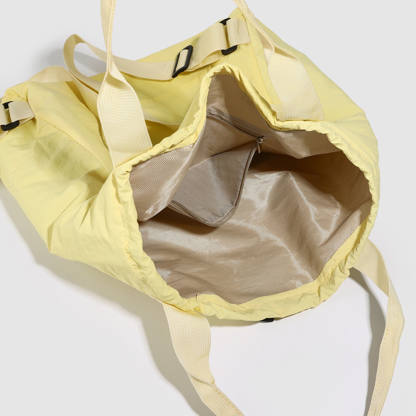 Mochila con cordón ajustable amarilla – Mochila de viaje de gran capacidad para estudiantes