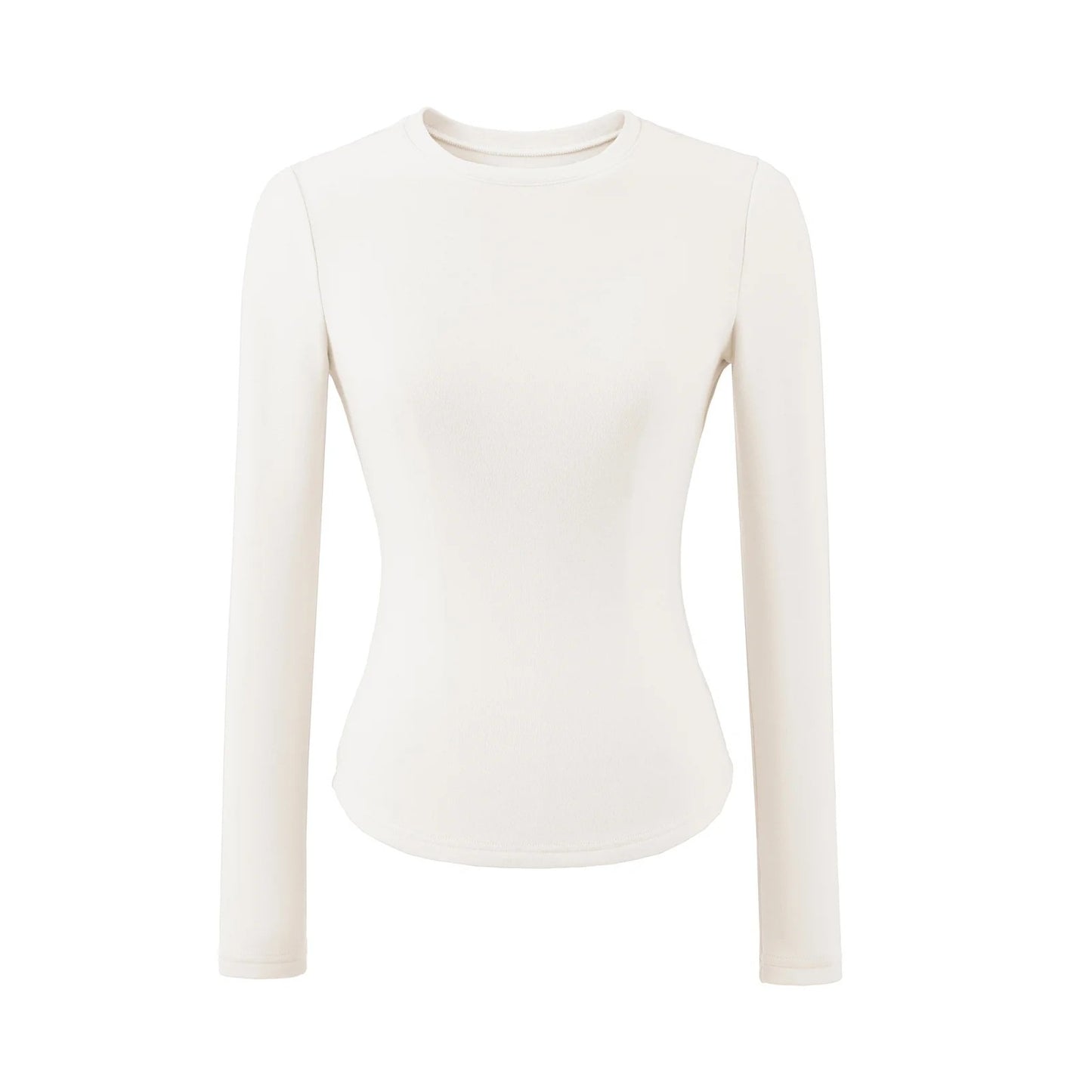Hourglass Waist Long Sleeve T-Shirt beige