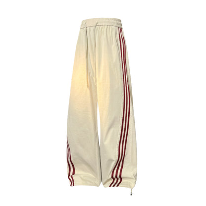 Unisex Striped Trim Wide Leg Sweatpants new