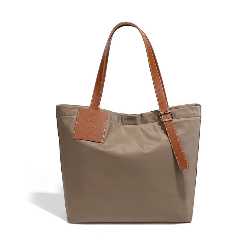 Bolso tote de tela de nailon elegante - Bolso informal de color liso para mamás, ideal para viajes y uso diario 