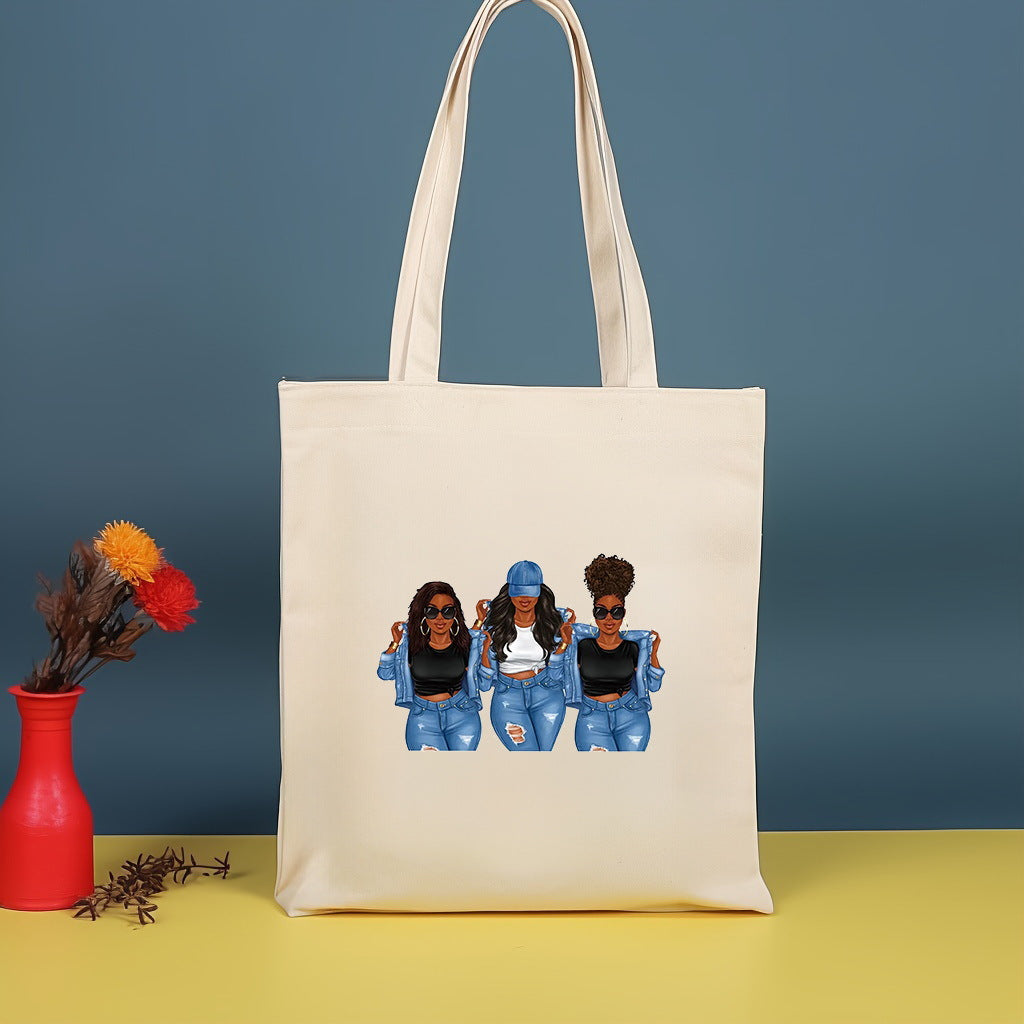 Bolso bandolera de lona estampada, bolso de compras moderno y ligero, bolso de algodón de gran capacidad, paquete de 2 unidades tipo hobo. 