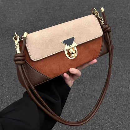 Bolso de hombro elegante, bolso baguette para la axila, bolso hobo de diseñador para mujer, exquisito bolso cuadrado 