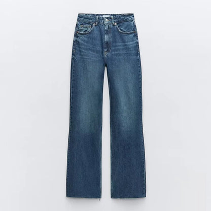 Women's High Waist Wide Leg Denim Pants