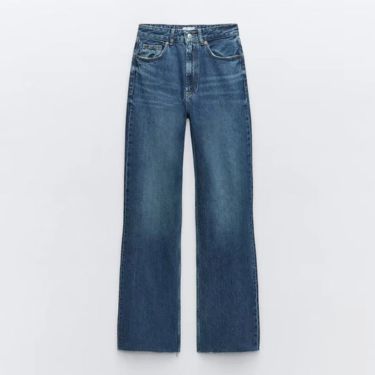 Women's High Waist Wide Leg Denim Pants