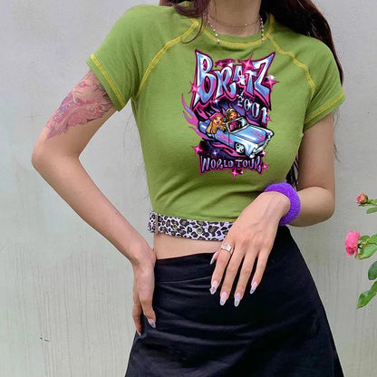 Women's Y2K Gothic Cartoon Print T-Shirt