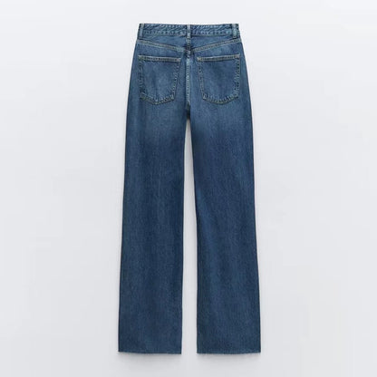 Women's High Waist Wide Leg Denim Pants