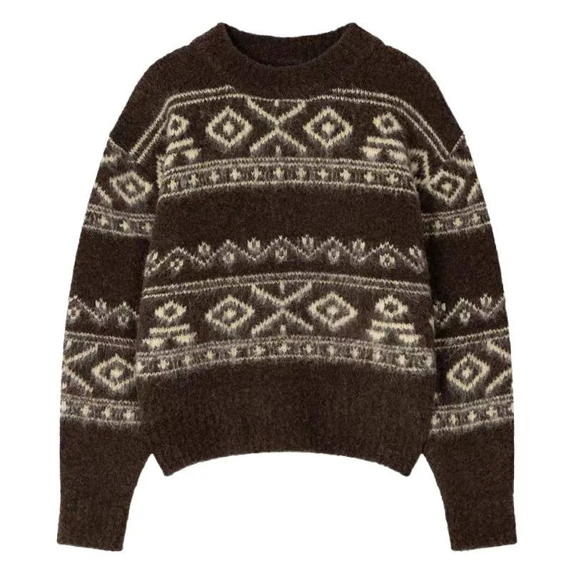 Women's Sweater Geometric Pattern Knit