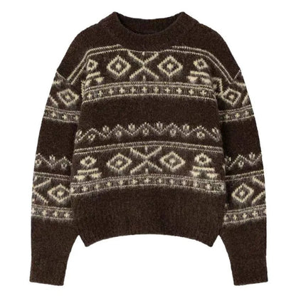 Women's Sweater Geometric Pattern Knit